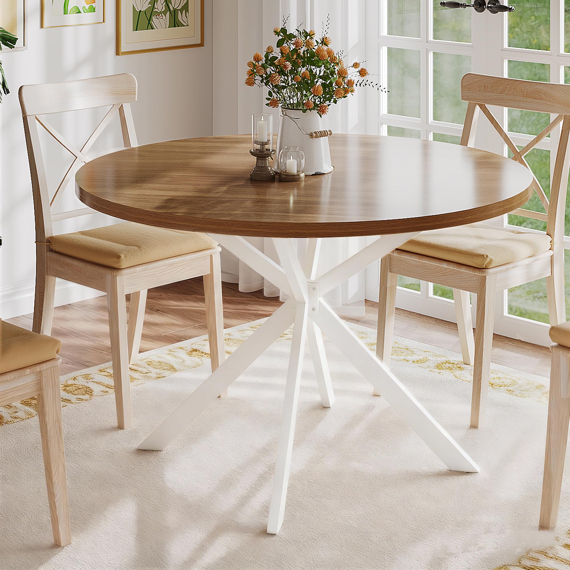 Photo 1 of **ONLY THE CHAIRS** ChooChoo 47.2 Inch Round Dining Table for 4