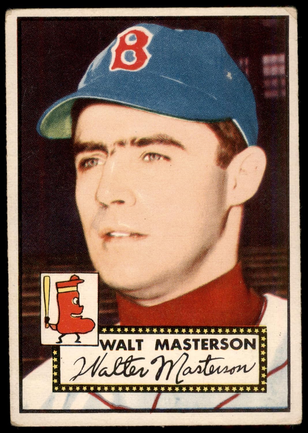 1952 Topps #186 CRM Walt Masterson Boston Red Sox (Baseball Card) (Cream Back) VG Red Sox