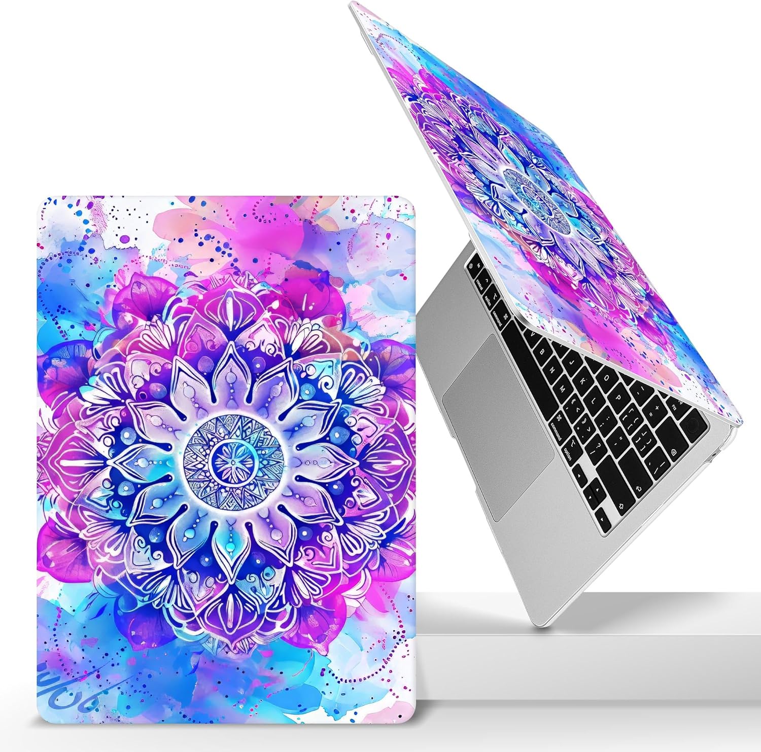 for MacBook Air 15 inch Case 2023-2026 Release A3448 M5 A3241 M4 A3114 M3 A2941 M2 with Liquid Retina Display & Touch ID, Hard Shell with Screen Protector & Webcam Cover, Mandala