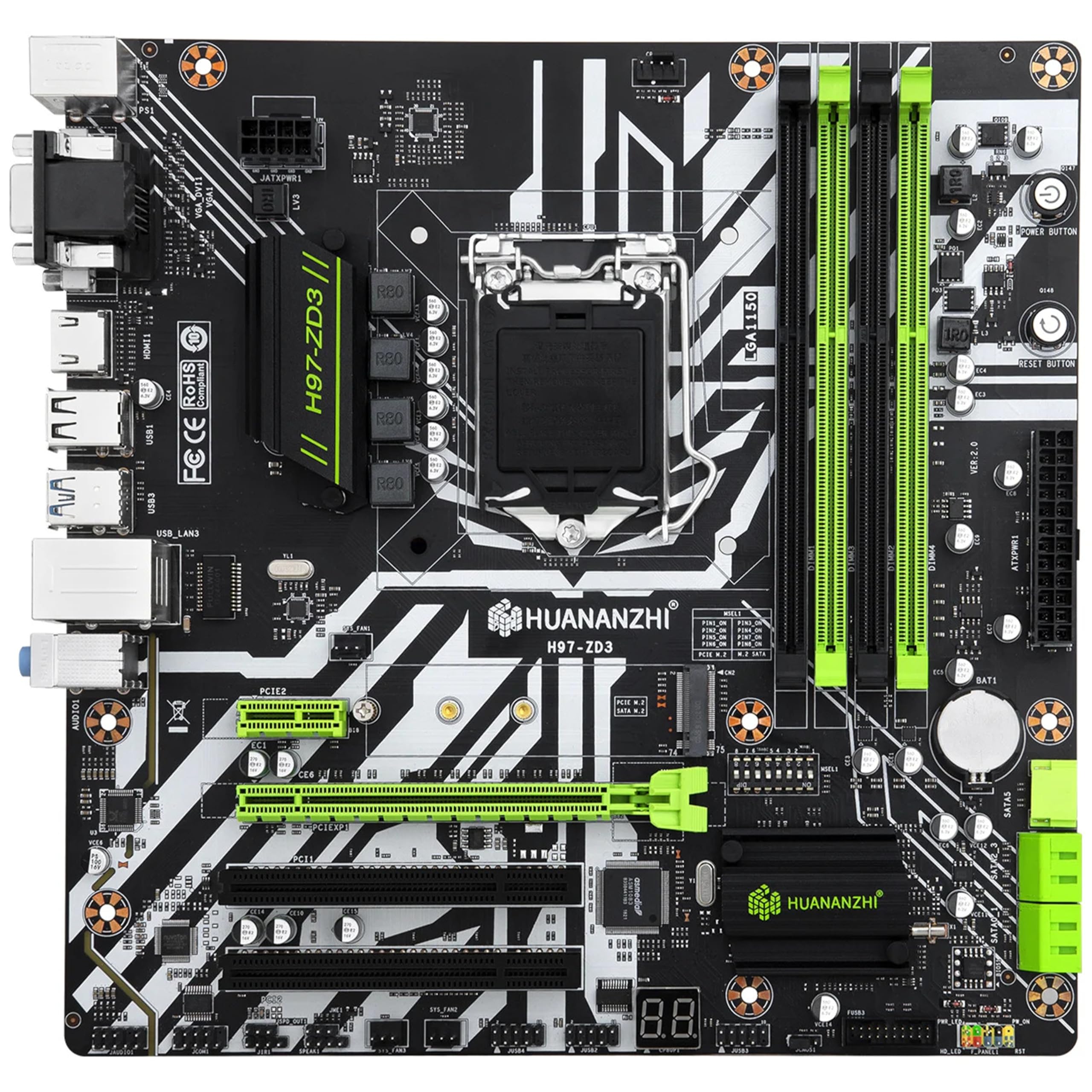 SIMPLETEK - Scheda Madre Micro-ATX LGA 1150 Socket H3 DDR3 M2 PCIe NVMe Compatibili con Processori di 4° Generazione | Slot HDMI DVI-I