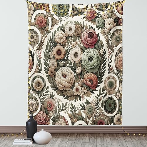 Miniatura 73 de Ambesonne Tapiz indie, estilo moderno de Memphis de los años ochenta, geométrico, abstracto, colorido, diseño de puntos, funky, para colgar en la