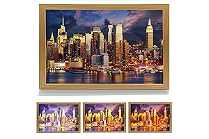 Goldmik Light Up Painting: New York Skyscraper, Retro 4D Painting Night Light,...