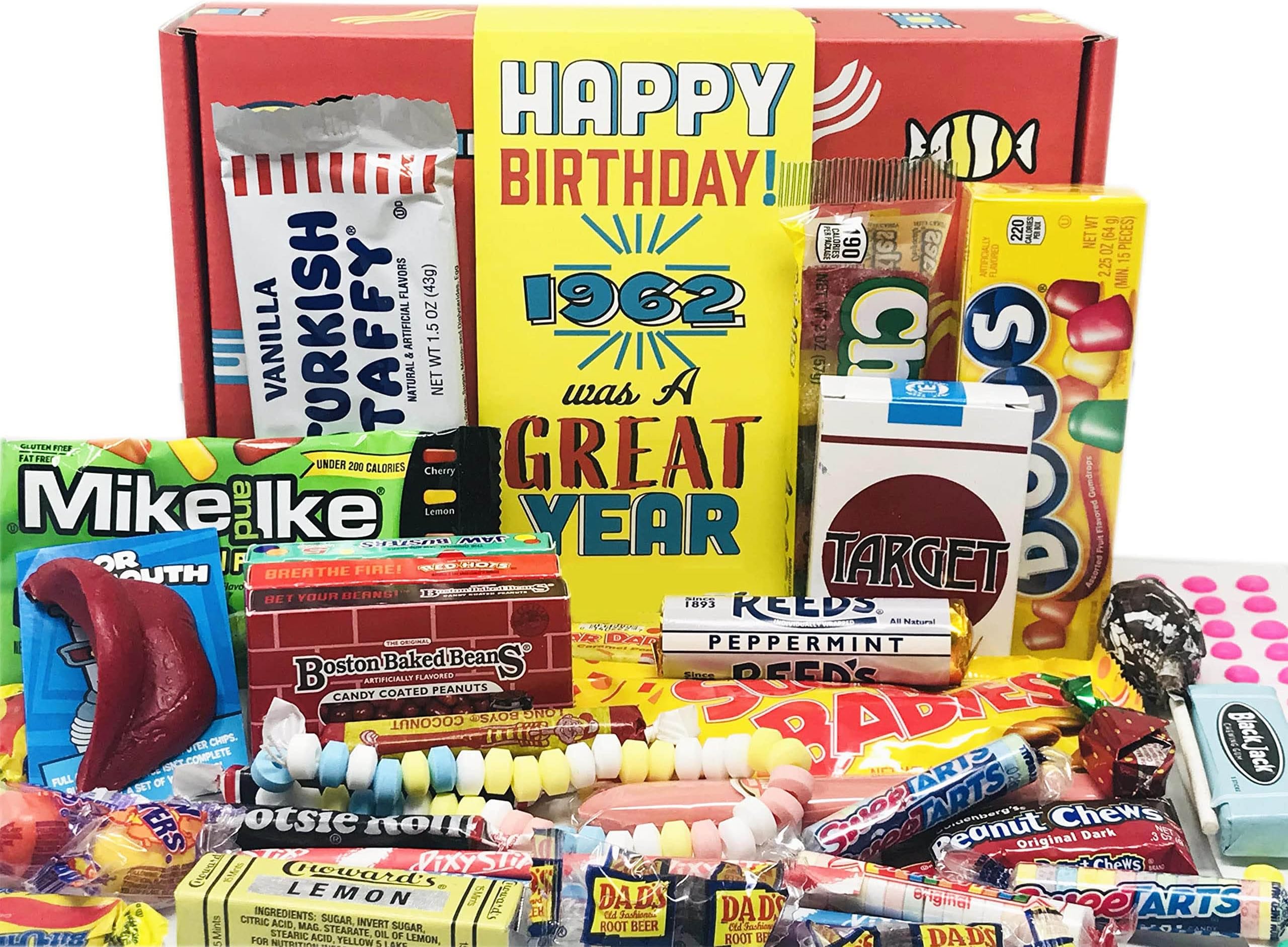 ~ 1962 64th Birthday Gift Box Nostalgic Candy Mix from Childhood for 64 Year Old Man or Woman Born in 1962 Jr