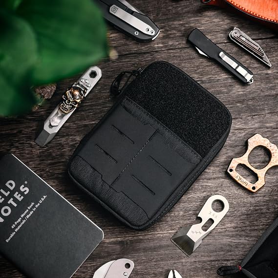 TACTICAL GEEK Block E2.0 EDC Compact Waist Pocket Pouch, Multi-Purpose Molle EDC Pouch Gadget Organizer, Multi-Purpose Molle Tool Pouch for Multitools, Nylon Daily Utility Tool Organizer Bag Black