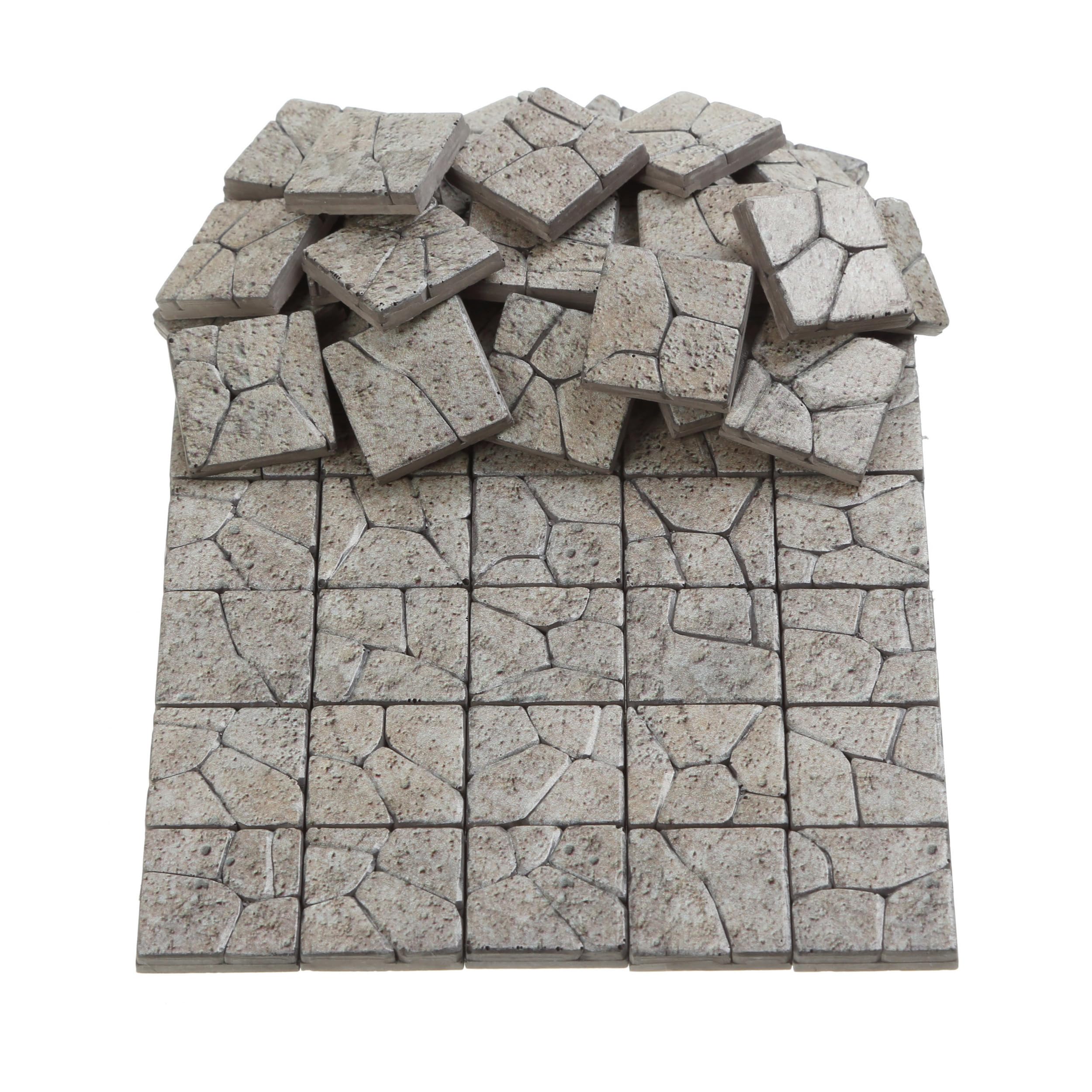 Dollhouse Miniature Paving Stones, Tiles for Modeling, Fairy Garden, and Tabletop Terrain, Set of 50pcs, REDUCIO!