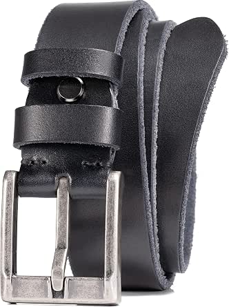 STARHIDE Men's Genuine Leather Belt - 1.35" Width, Detachable Buckle, X-Large (42-44), Black - View #6