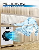 Vista 4 de BLACK+DECKER Combo de lavadora y secadora, 2.7 pies cúbicos Todo en uno con pantalla LED y 16 ciclos