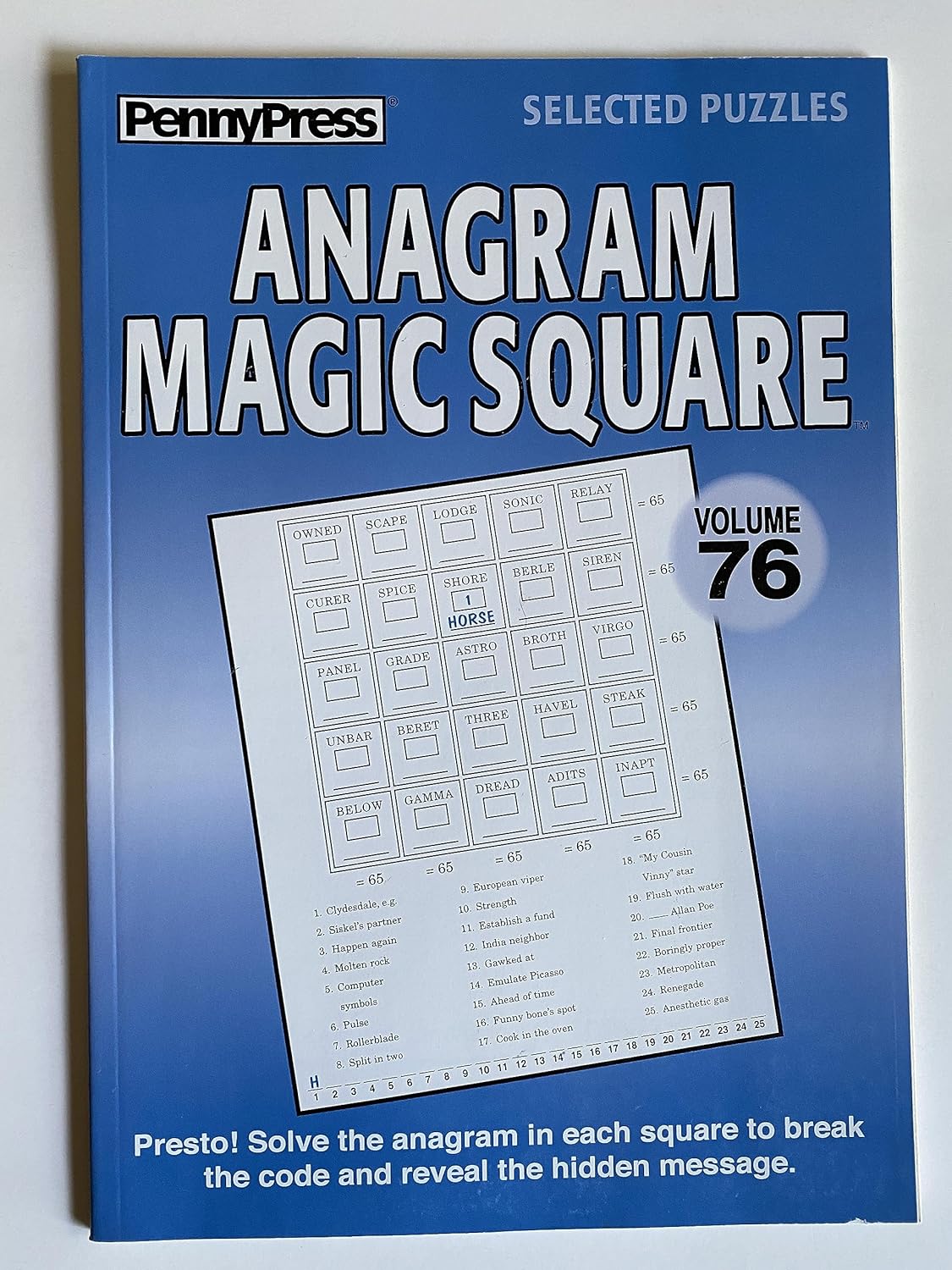 Volume 76 of Anagram Magic Squares from Penny Press Puzzles