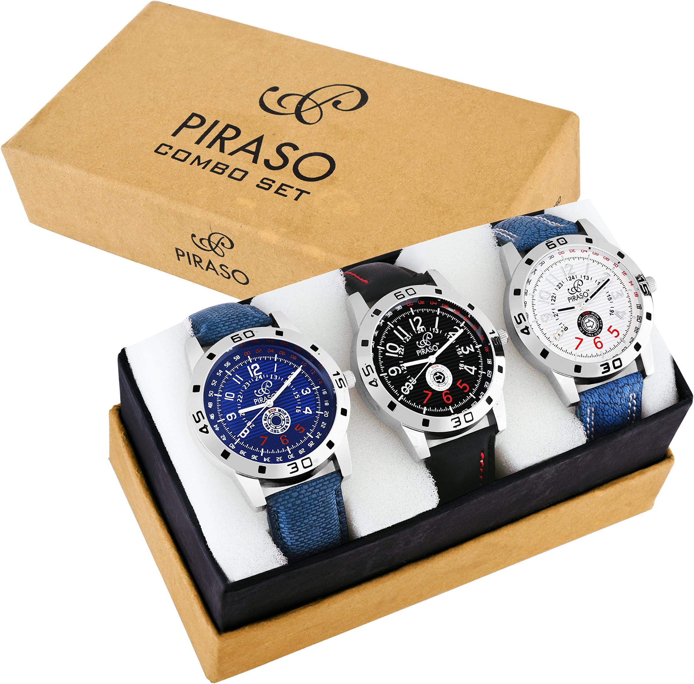 PIRASO Analog Premium Combo Set of 3 Watches - for Men