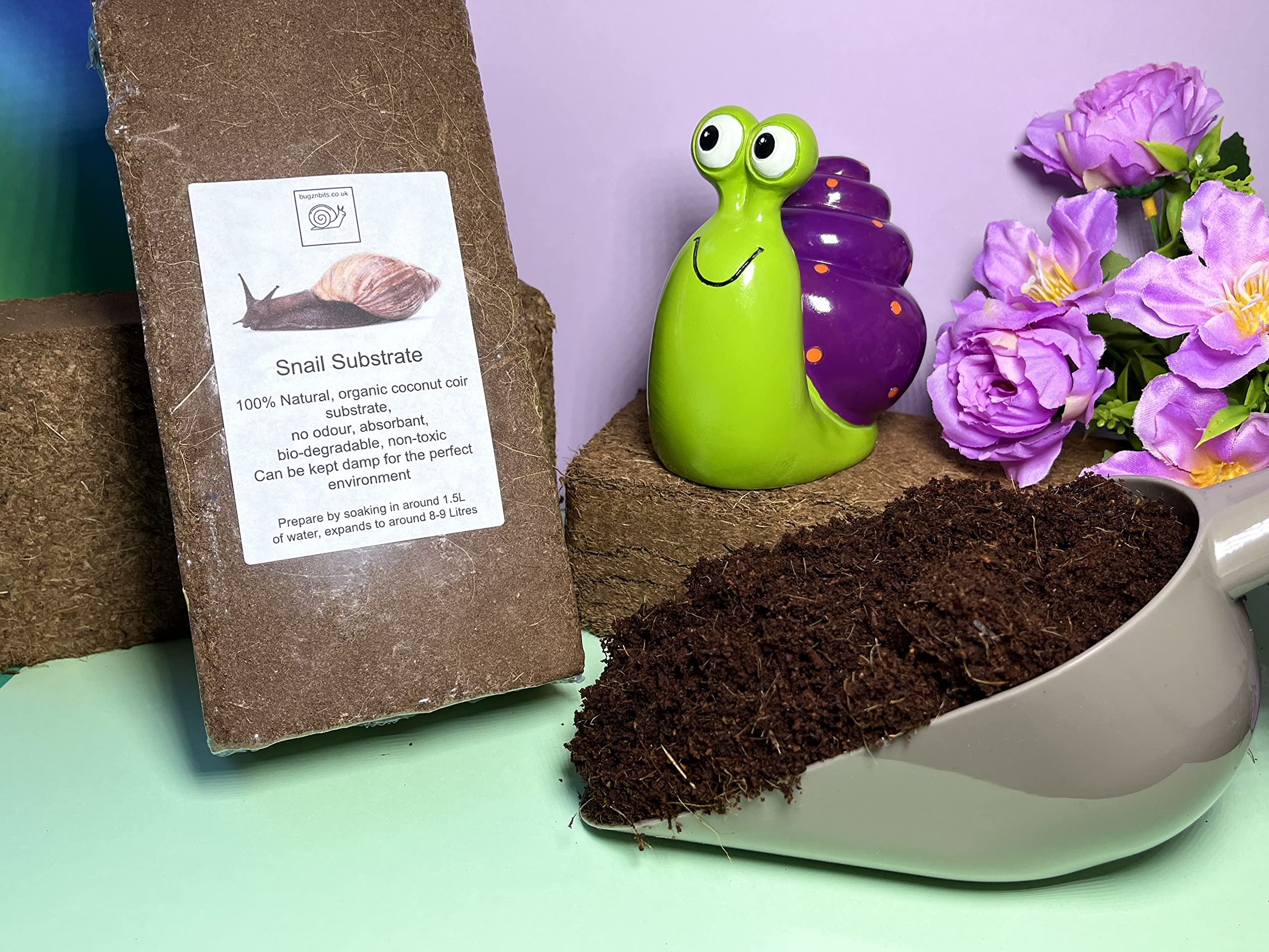 Land Snail Soil, Snail Substrate, 8-9 litre Coir Block (Twin Pack)