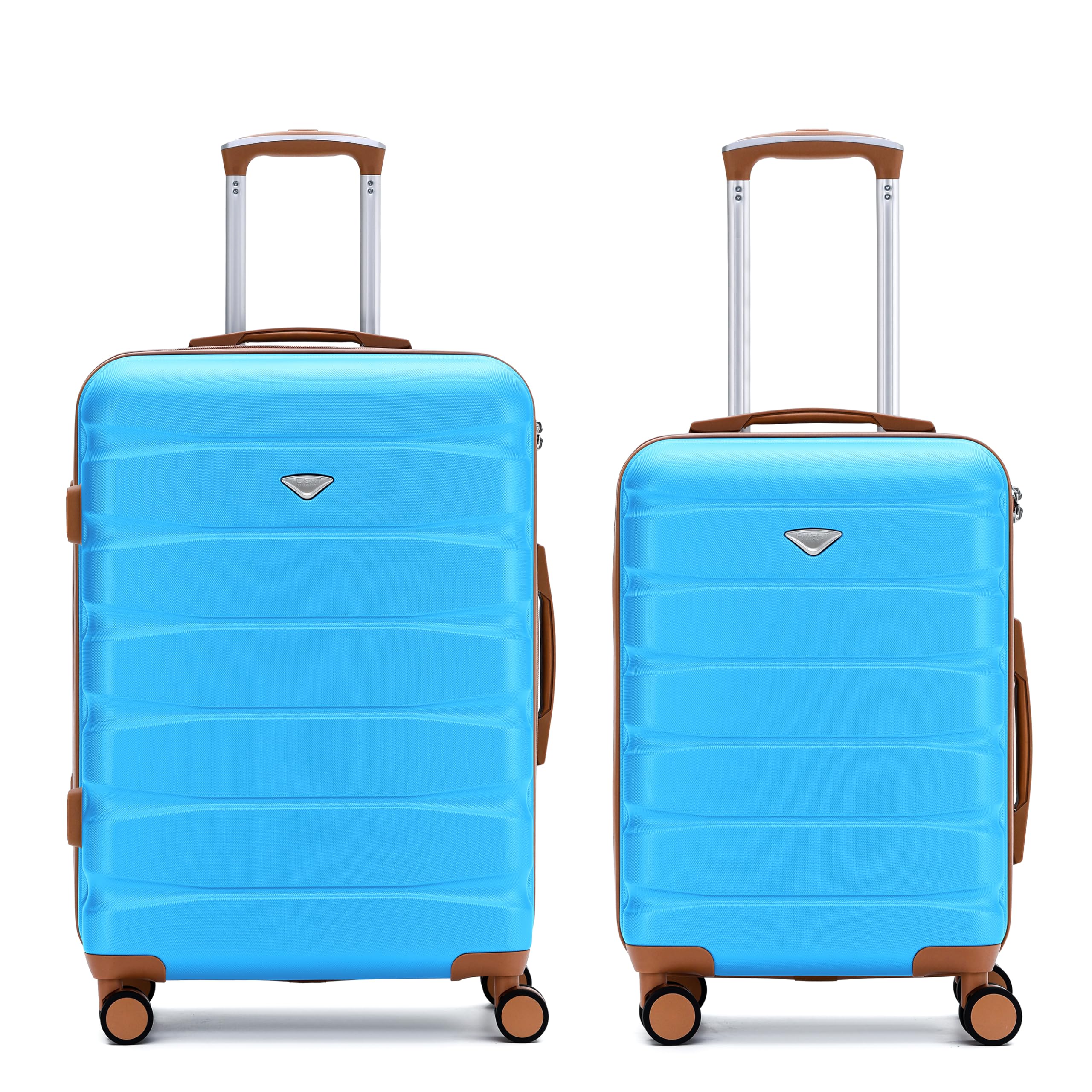 Flight Knight Luggage Sets - Carry-On & Medium 27" Checked Hardside Suitcase TSA Lock Silent Double Spinner Wheels - 22x14x9 Maximum Carry On Bag Size For American & United Approved Airlines