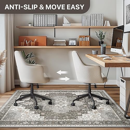 Miniatura 14 de Tapete para silla de oficina y suelo de azulejos de madera dura, para debajo del escritorio, de vinilo fino, lavable a máquina y antideslizante