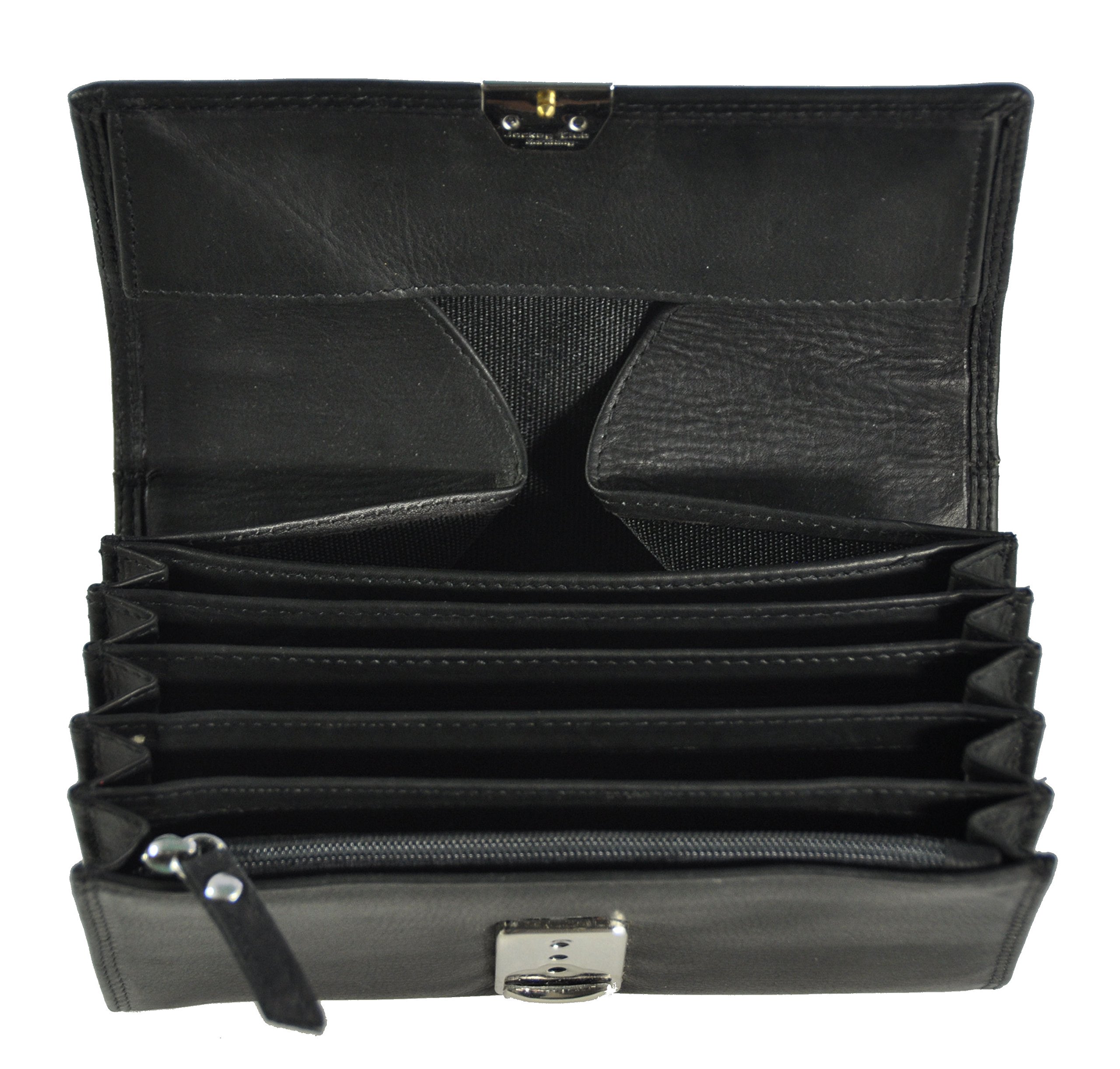 Leder Kellnerbörse Geldbörse Portemonnaie Softleder Basic schwarz