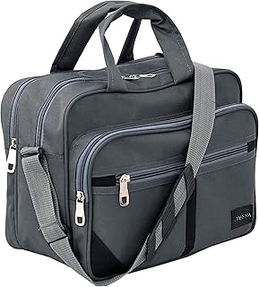DAHSHA Stylish Nylon Small Sling Cross Body Travel Bag for Business Office Messenger One Side Shoulder Carry Handbag Bag For Men & Women (Grey - 35 x 18 x 25 Cm)