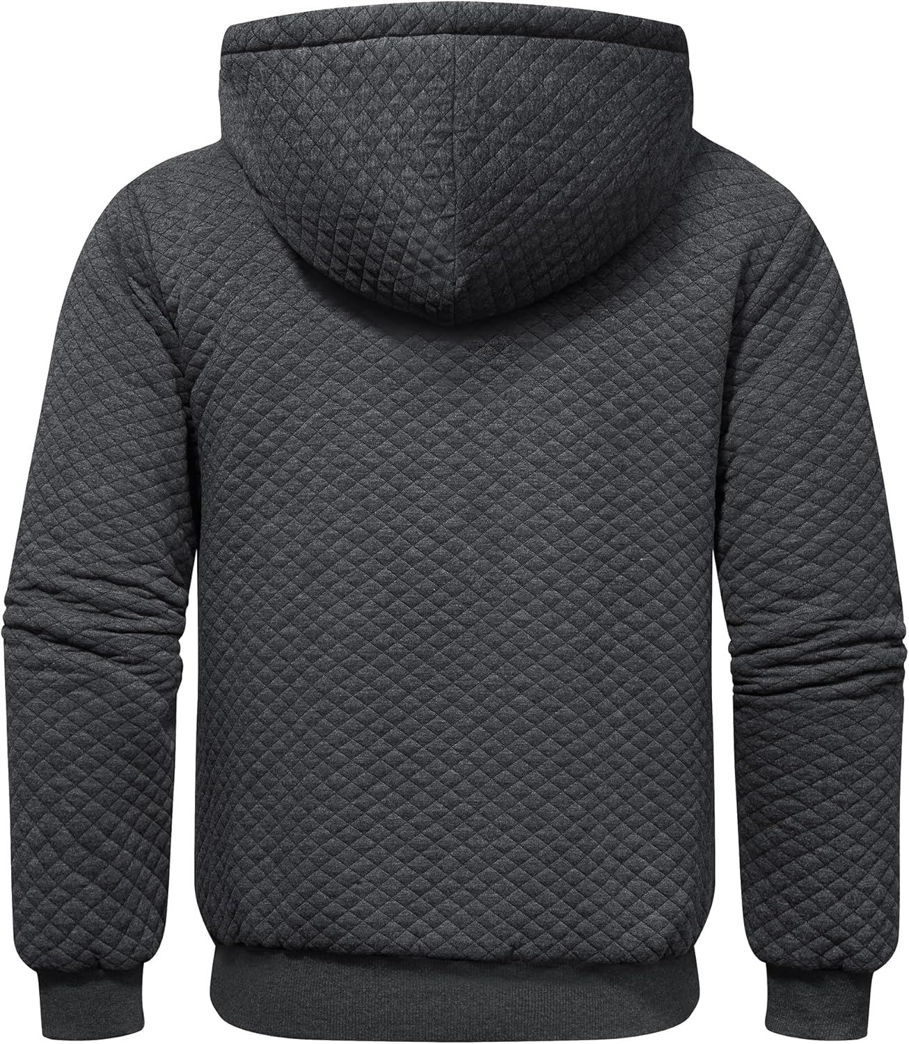 ZITY Men's Zip Up Hoodie Sherpa Lined Heavyweight Jacket Waffle Knit Fleece Thick Winter Warm Sweatshirt - Image 2