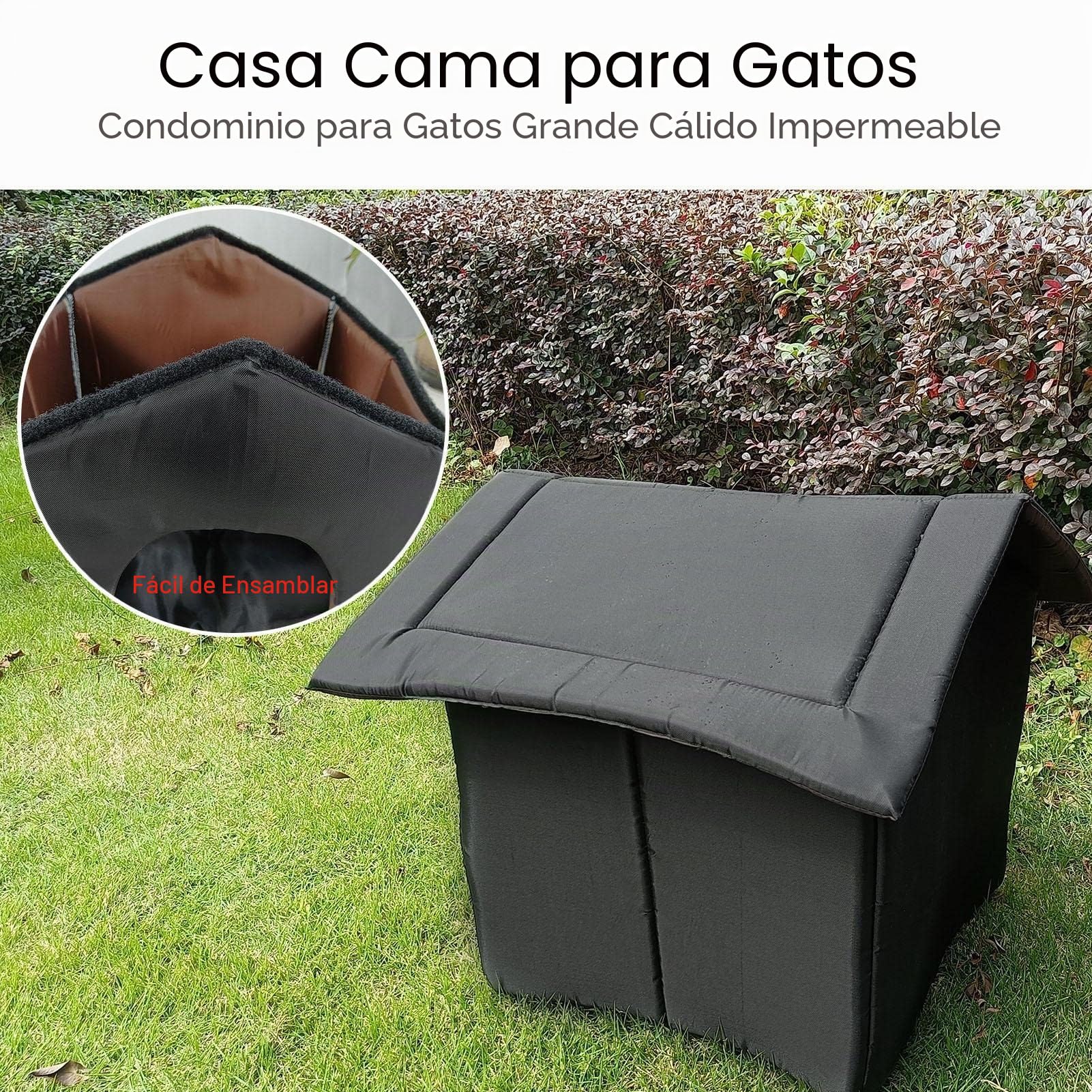 Casa para Gatos Al Aire Libre - Caseta Impermeable para Gato - Caseta para Perros Exterior - Refugio para Mascotas Al Aire Libre - Carpa Plegable para Gatos Resistente A La Intemperie, Refugio
