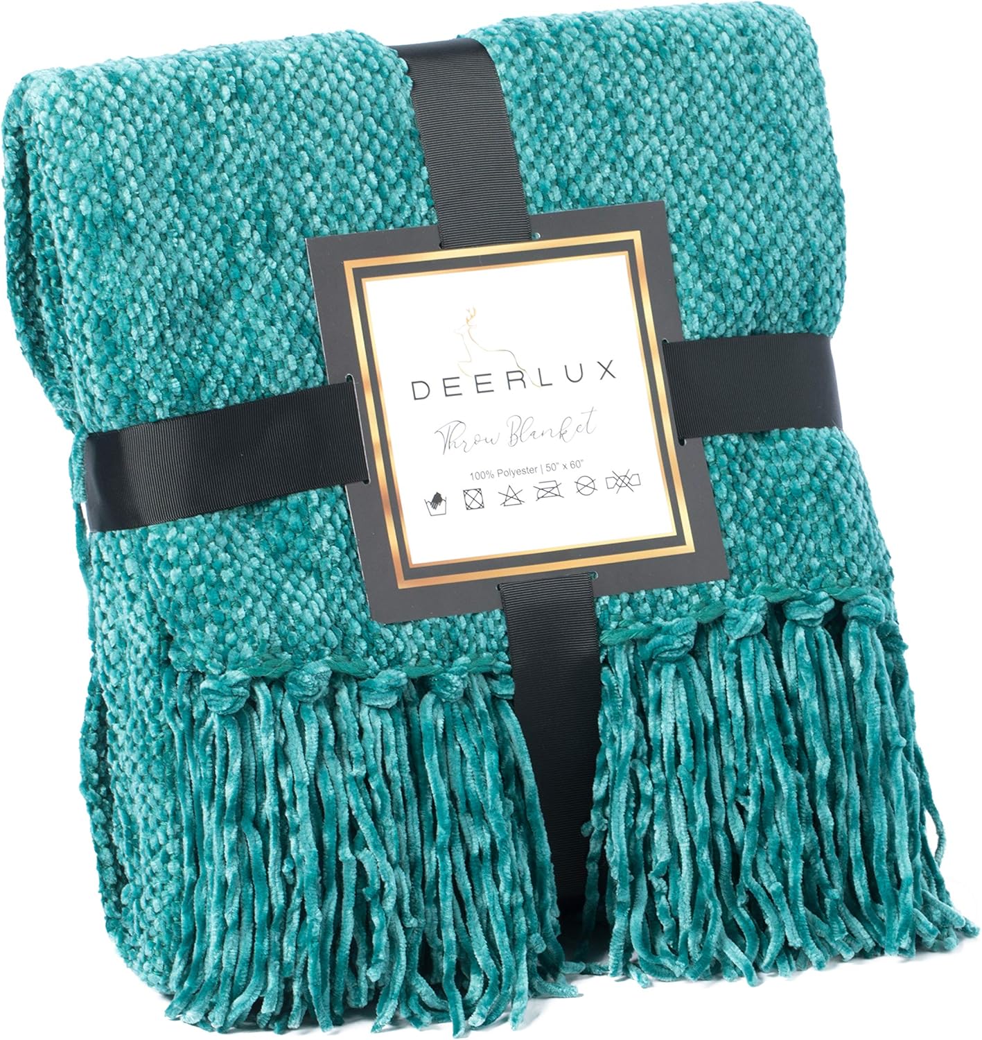 Decorative Cozy Chenille Throw Blanket with Fringe