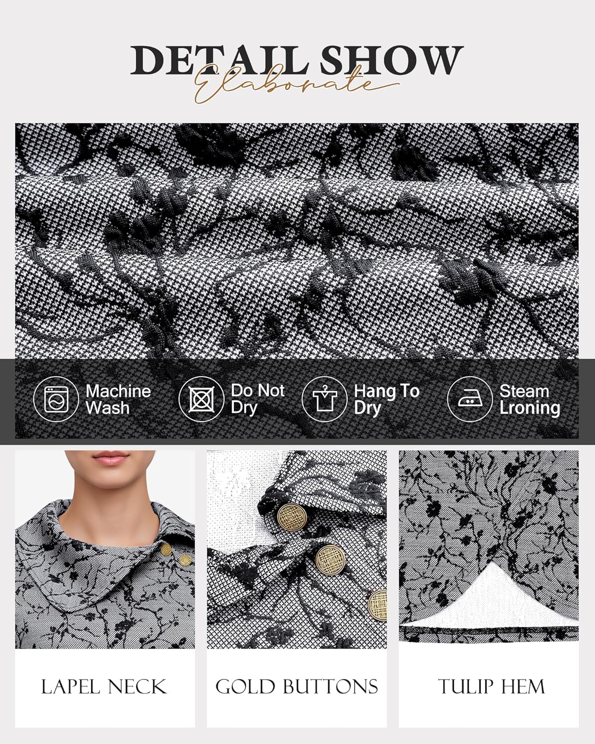 Bebonnie Women's Long Sleeve Lapel Neck Lightweight Sweatshirt Pullover Tunic Tops with Buttons - Image 6