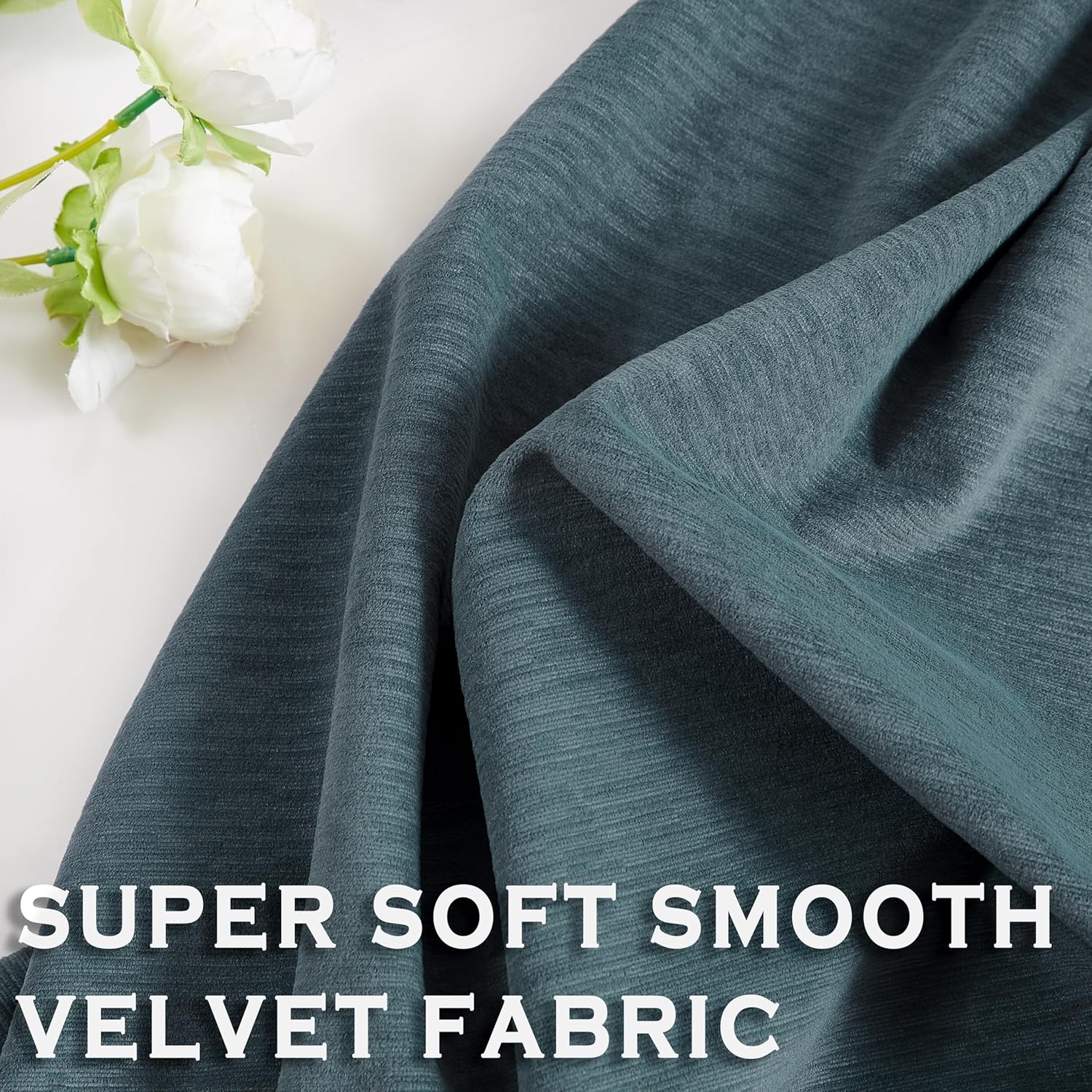 Kayne Studio Blue Soft Velvet Pinch Pleated Curtains, 95 Inch Long Room Darkening Soundproof Thermal Insulated Back Tab Window Treatments Drapes for Living Room, Storm Blue,22 Hooks,2 Panels,40" x 95"