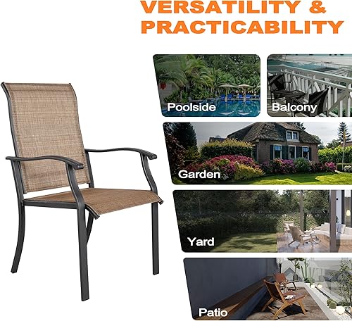 Miniatura 9 de NUU GARDEN Juego de 3 piezas de bistró para exteriores, 2 sillas de patio y mesa redonda de bistró de 20 pulgadas, tela de textileno, marco de