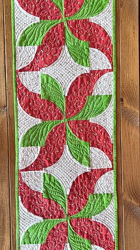 Miniatura 5 de Poinsettia Table Runner Quilt Kit, Pre cut Christmas quilt kit ready to sew