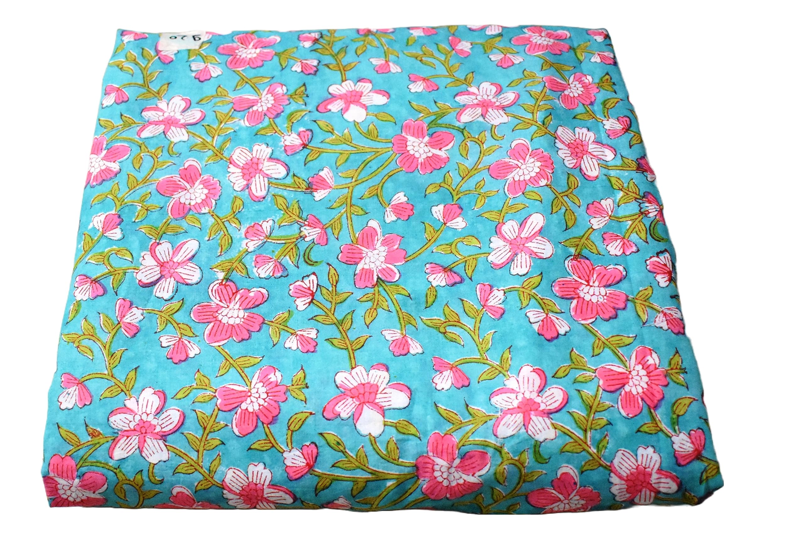 Traditional Jaipur Tkanina bawełniana z nadrukiem kwiatowym, indyjska tkanina z nadrukiem na letnią sukienkę, kurti, szalik, sofę, poszewka na poduszkę. (20 jardów)
