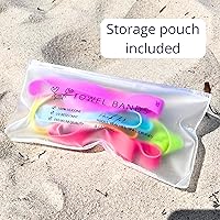 Vista 5 de Bandas de toallas (paquete de 6), para sillas de playa, piscina y crucero, extra duraderas, sin engancho, esenciales para cruceros y playa, gran