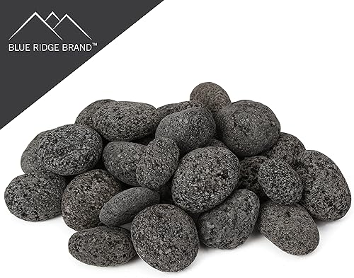 Miniatura 6 de Piedra de lava - Piedras de lava pulidas de 25 libras - Piedras de lava negras y grises de 2 pulgadas - Roca volcánica - Rocas de paisajismo - Gris