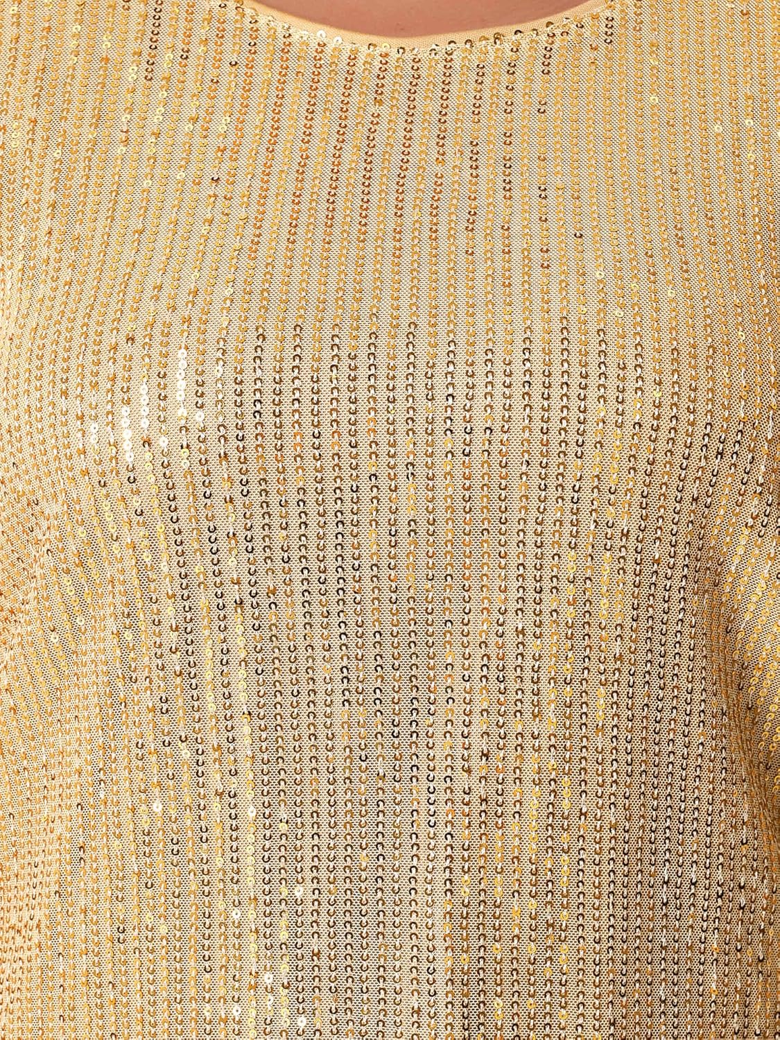 Agnes Orinda Plus Size Tops for Women 2025 Glitter 3/4 Slit Sleeve Crew Neck Shimmer Sparkle Sequin Party Blouse Tops - Image 5