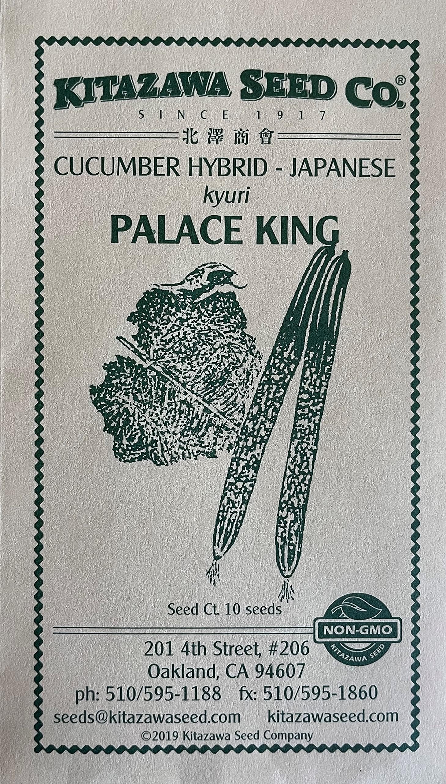 Cucumber Seeds - Palace King - Hybrid -500 Mg Packet ~20 Seeds - Non-GMO, F1 Hybrid - Asian Garden Vegetable