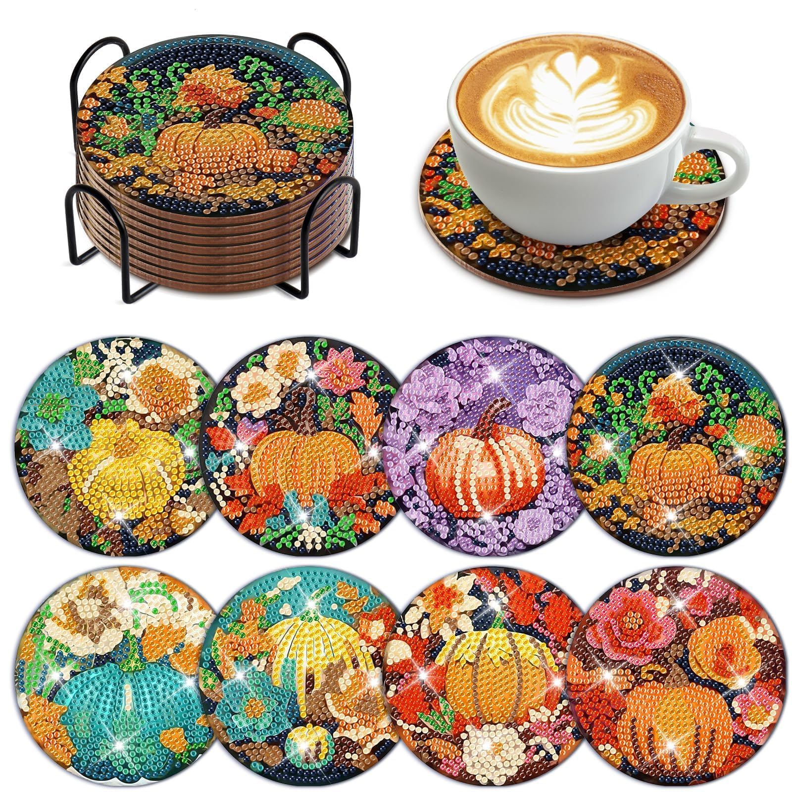 Amazon.com: Denylo pro 8 Pcs Fall Pumpkin Diamond Art Painting