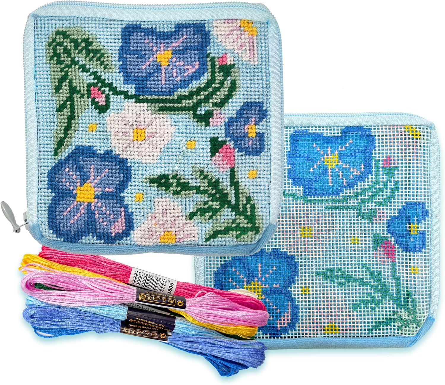 Howie's Needlepoint Wallet Needlepoint Kits, 13CT Printed Pattern Starter Kits, Stamped Patterns Canvas Kits(Birds in the Tree,7x4.75 inch)