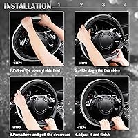 Vista 6 de CAR PASS Funda para volante de cuero con diamantes de imitación brillantes, con cristales brillantes y relucientes de pedrería de imitación, ajuste