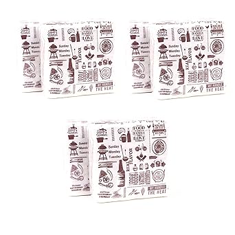 Breeze Ultra Soft 2 Ply 50s Paper Serviettes Each (Brown) -Printed Napkin - 30cmx30cm-Pack of 6