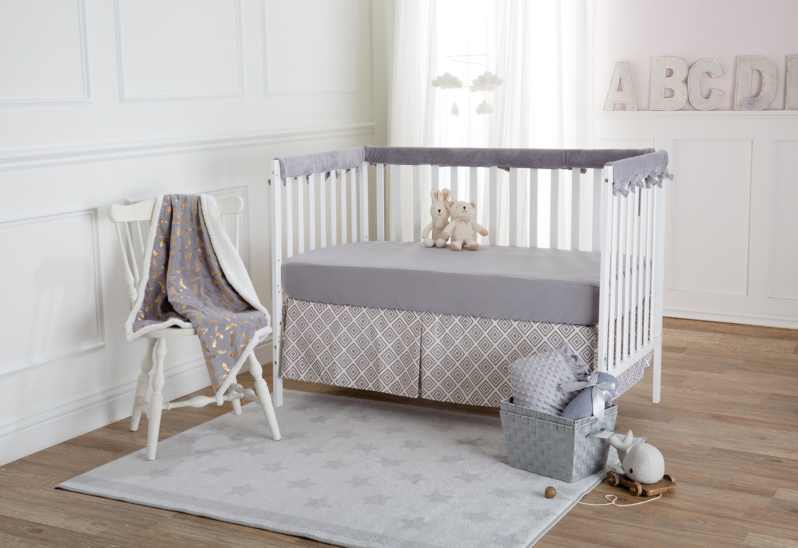 TL Care 3-Pack 100% Cotton Jersey Fitted Crib Sheets - Soft Knit For Standard Crib & Toddler Mattress, 28x52x9 Inches, White