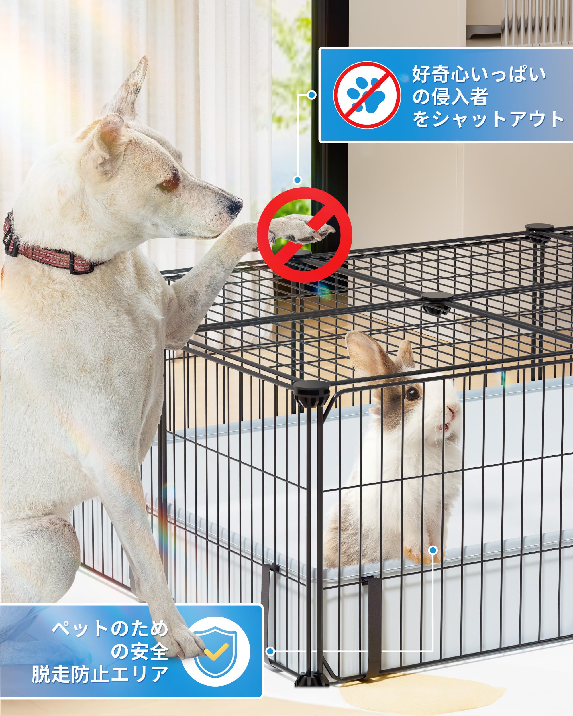 Amazon | BUCATSTATE ペットサークル ペットゲージ ペットフェンス