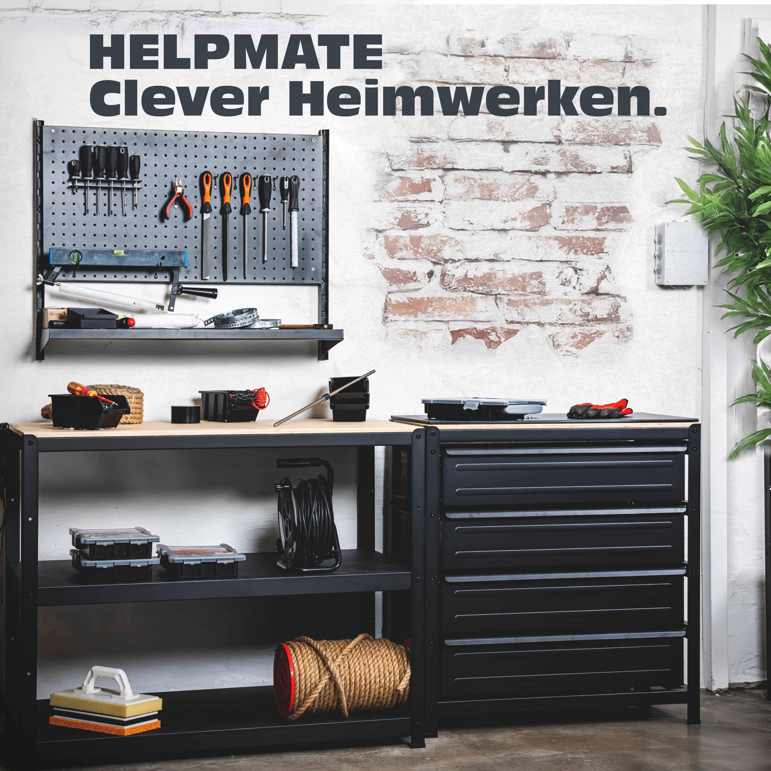 HELPMATE – Schraubhaken gebogen 40x3,0x15x9 mm – 50 Stück – galvanisch verzinkter Stahl – Haken für die Wand- oder Deckenmontage