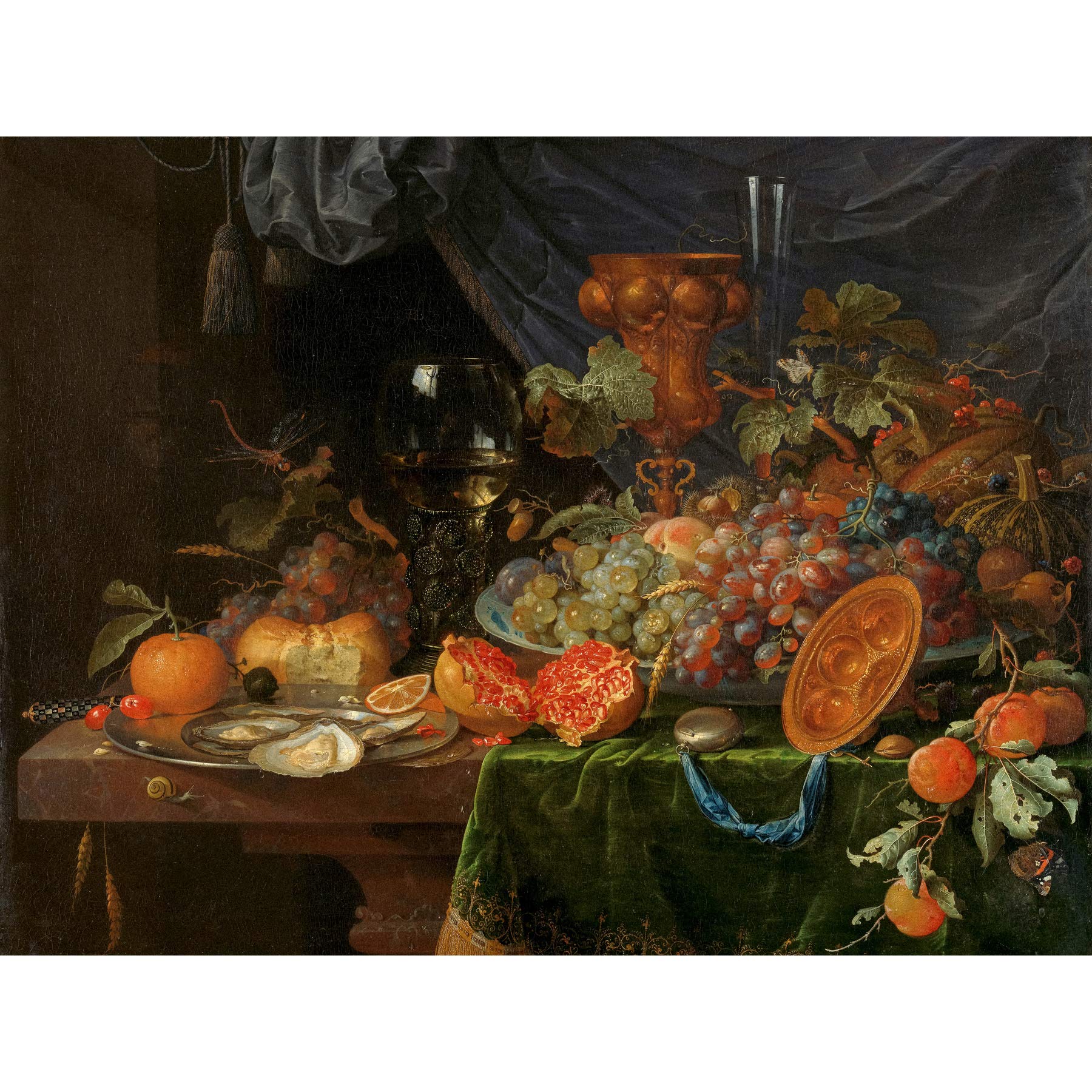 Artery8 Mignon Still Life With Fruit Oysters Painting Large Wall Art Poster Print Thick Paper 18X24 Inch