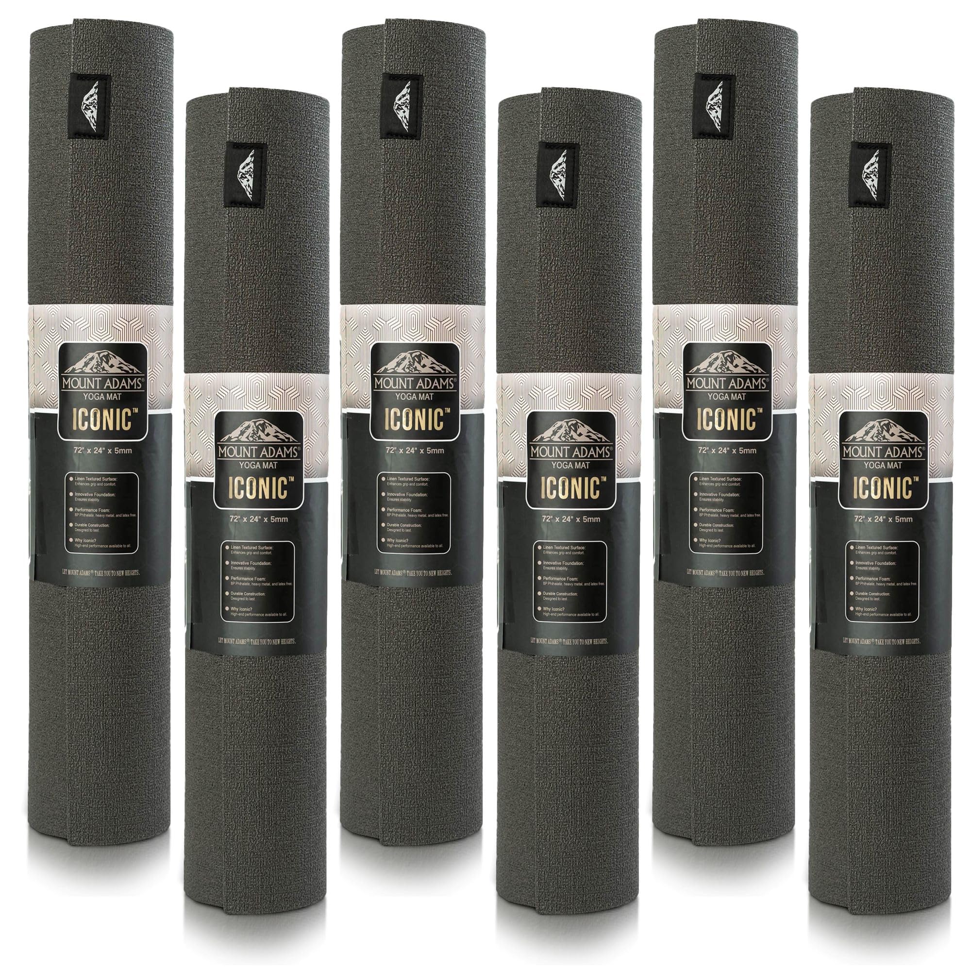 Mount Adams 6 Pack Iconic 5mm Yoga Mat - The Mat That Speaks for Itself - 72" x 24", High-Density, Slip-Resistant Exercise Mat - Unique Texture for