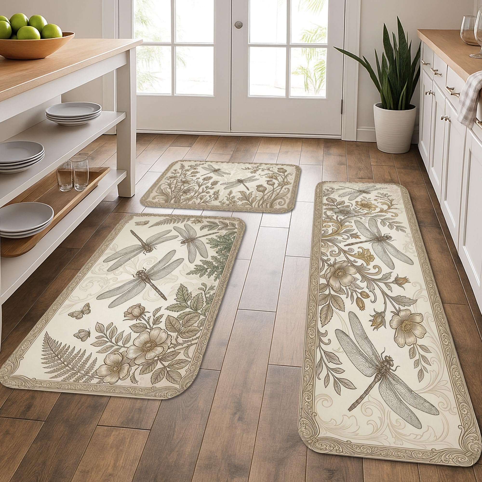 Tapis de cuisine floral lot de 3 tapis vintage lavables pour sol