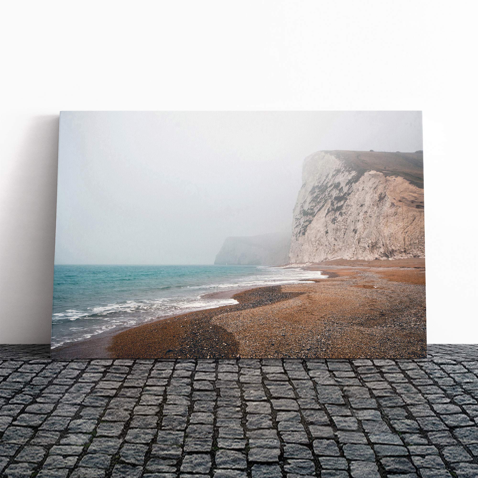 Coast Seascape Cliff (4) Canvas Print | Gallery Wrapped 30mm Frame Wall Art | 30x20 inches | Ready to Hang | Modern Seascape Picture | Living Room Bedroom Lounge Office