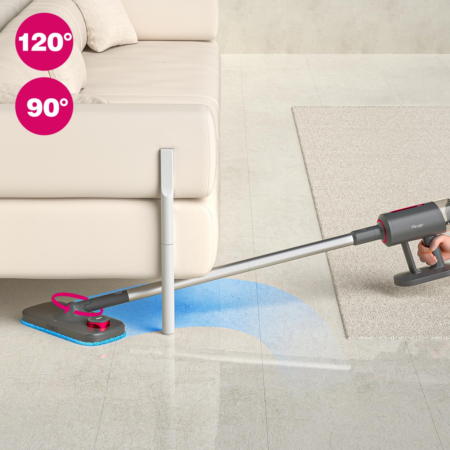 Almohadillas de repuesto (2 paquetes) para Neugo NE055 Series Steam Mop Steamer Cleaner paño de microfibra lavable a máquina reutilizable para limpieza de suelos