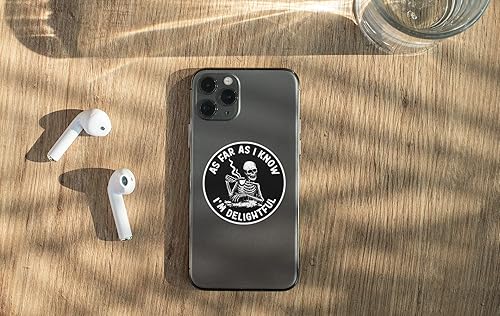 Miniatura 8 de 314PI (3 piezas) Según lo que sé, soy encantador, pegatinas divertidas de esqueleto, pegatinas de conciencia sobre la salud mental, pegatina de