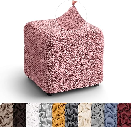 Miniatura 49 de PAULATO BY GA.I.CO. Funda para Otomana Pequeña Funda para Taburete Funda para Puf - Funda de Tela de Poliéster Suave - Protector de Muebles Elástico