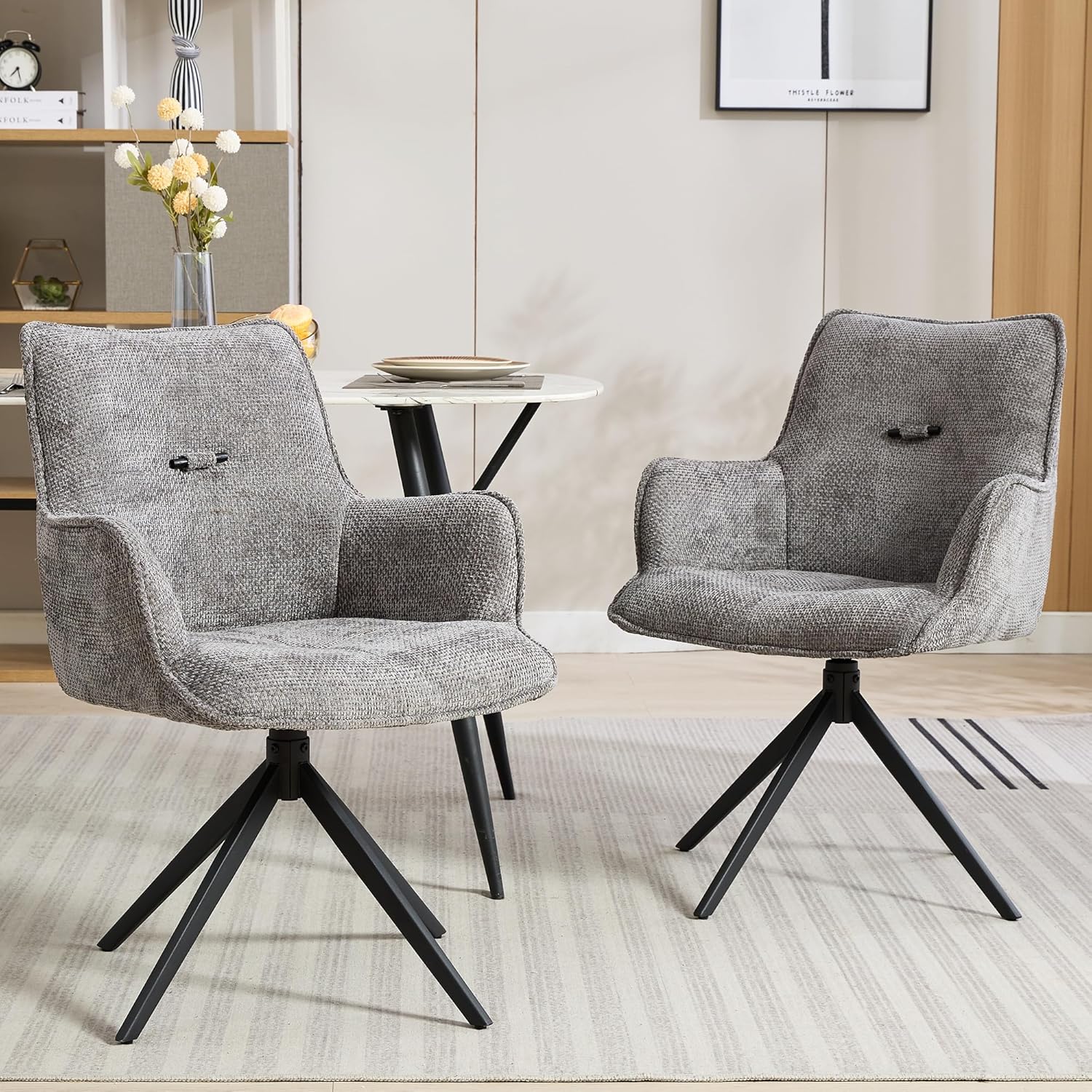 Amazon.com - EDWELL Dining Chairs Set of 2, Modern Swivel Dining Chairs ...