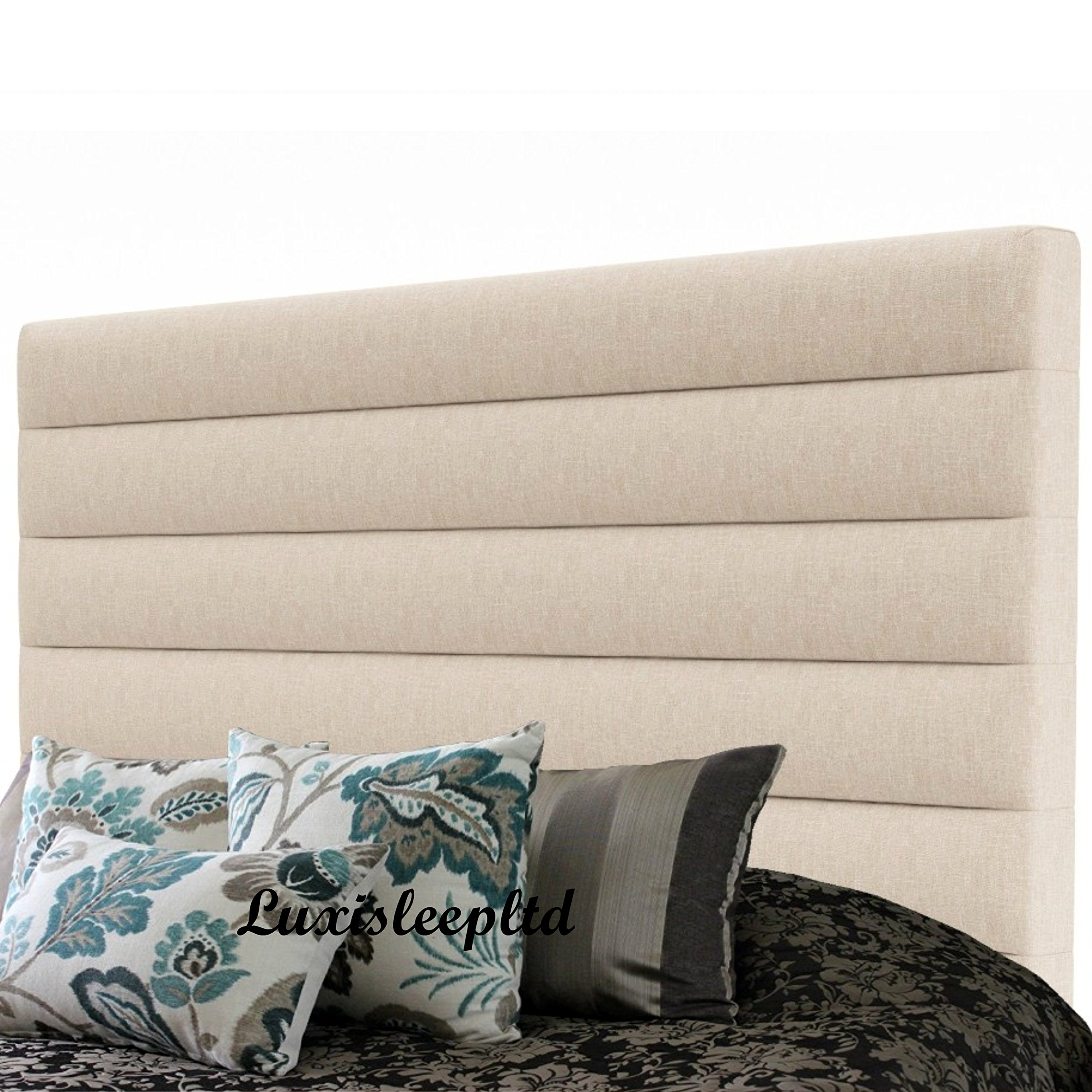luxisleepltd Style Luxury Capri Linen Headboard in 36" Height, 3ft,4ft,4ft6,5ft and 6ft and Many colours (4FT, BEIGE)