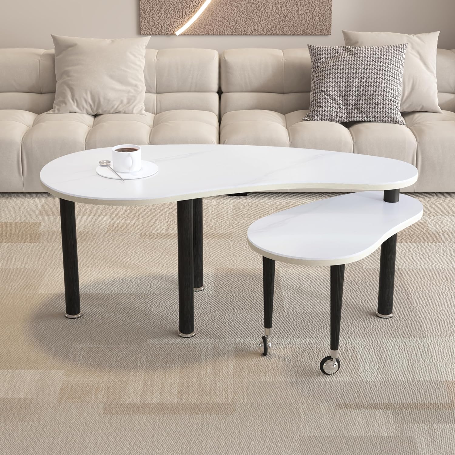 Amazon.com: VRAXO Contemporary rotatable Cocktail Table with Solid ...