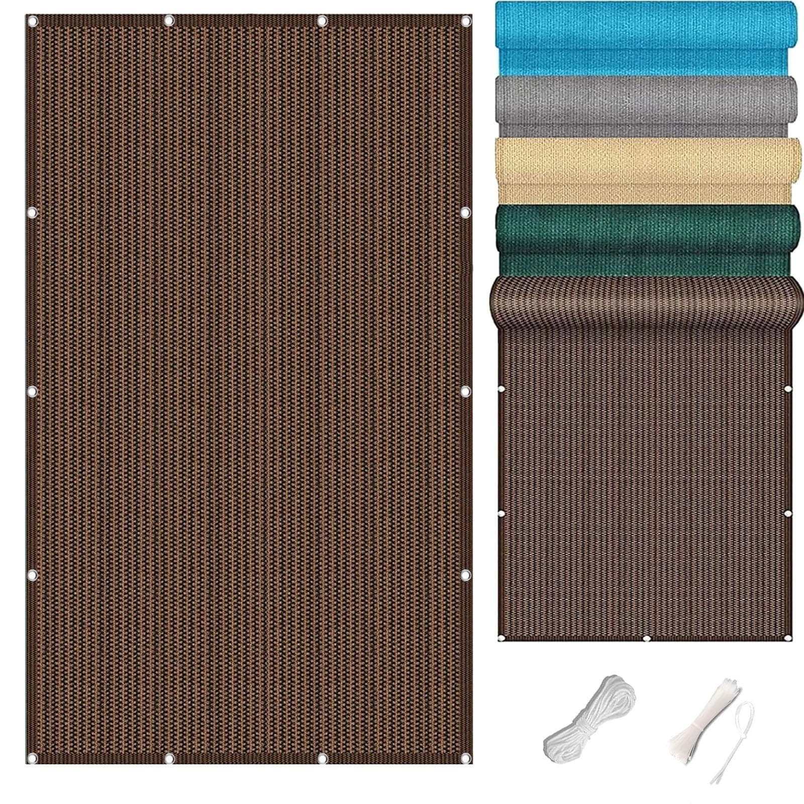Brise vue protection contre soleil vent UV en HDPE marron 0.55 x 4.6 m