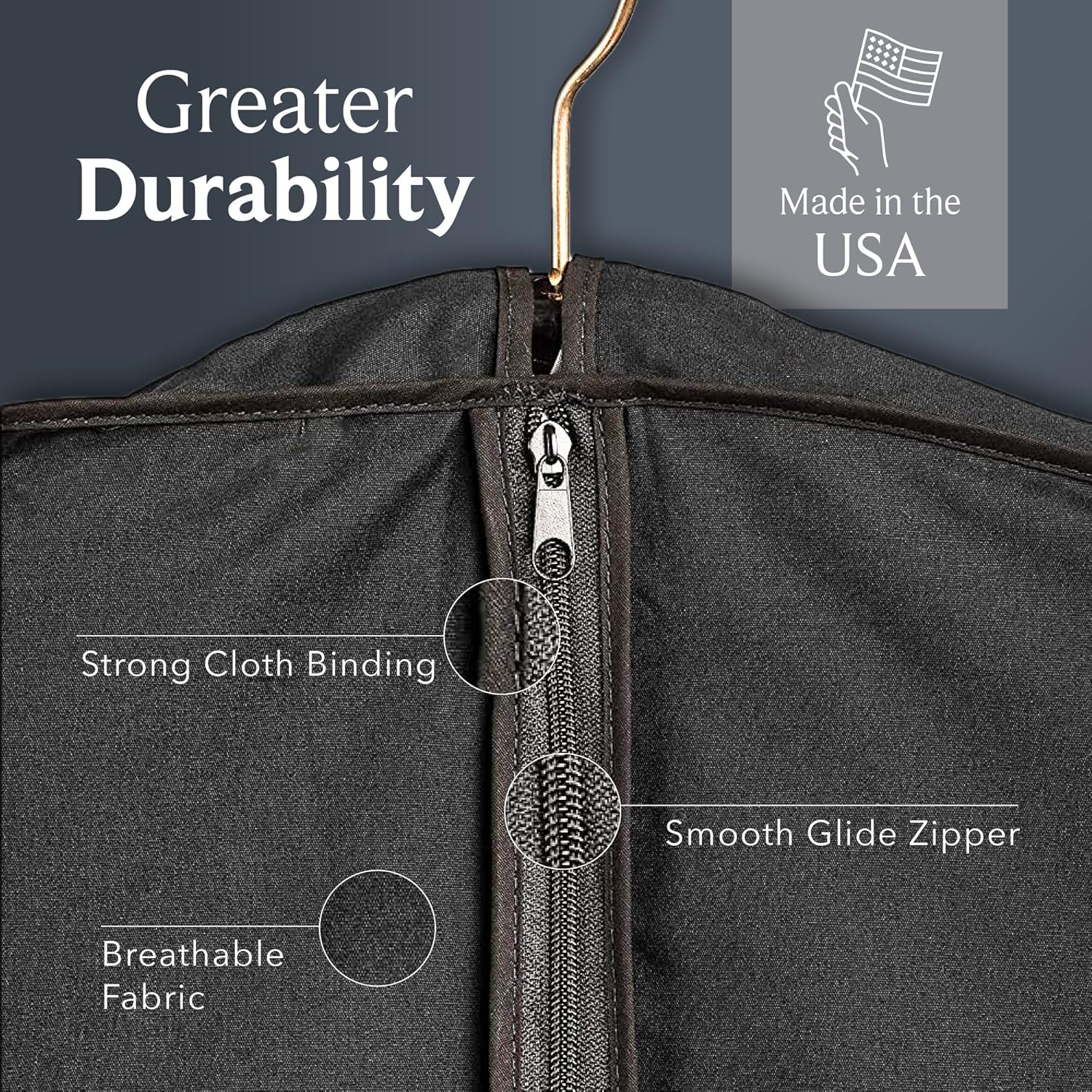 60" Luxury Fur Coat Cotton Blend Cloth Garment Bags for Travel & Hanging Clothes (Black) - Suit Covers Garment Bag for Men & Women Dress Bag - Closet Storage Suit Bag, Dress Bags, Coat Storage