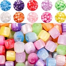 100Pcs Large Hole Resin Beads for Carabiner Bag Charms, 12mm